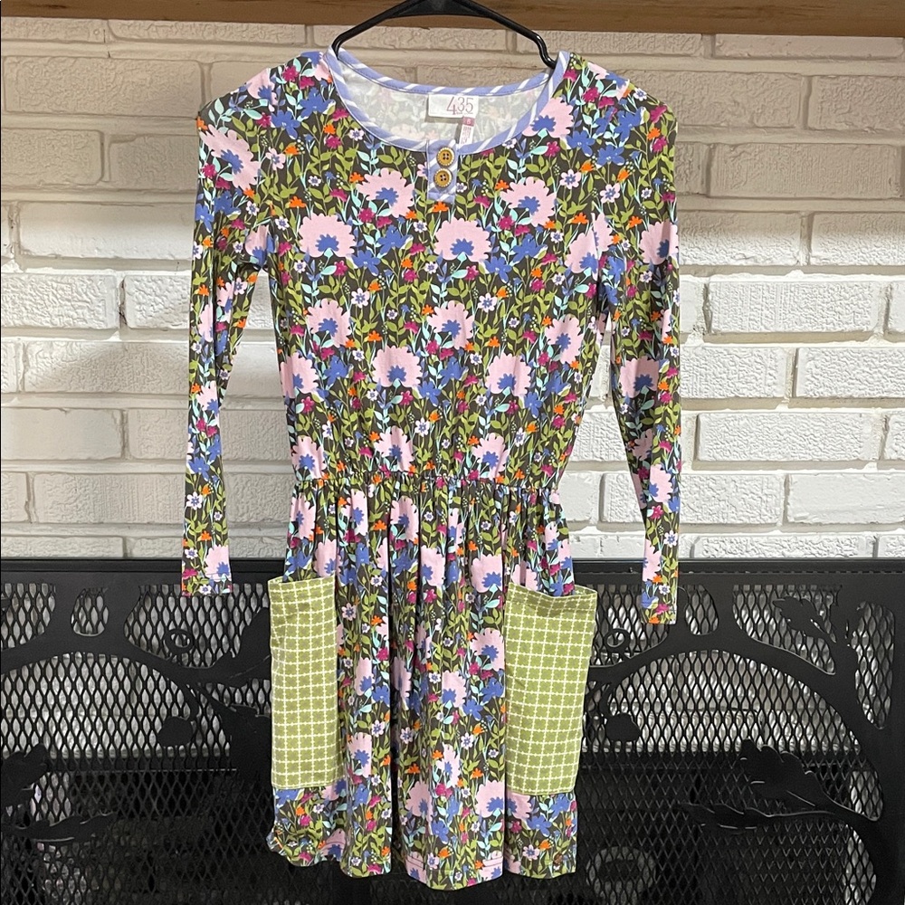 Matilda Jane Floral Long Sleeve Dress - Blue, Pink, Green